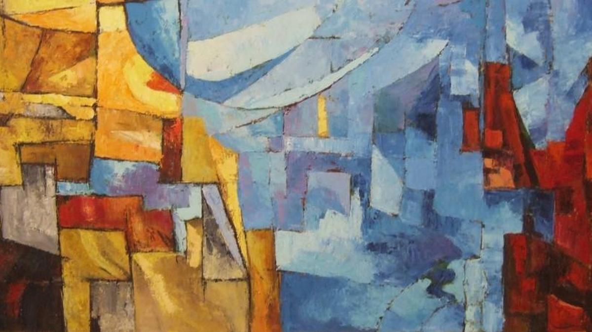 “Gerrymandering: Coastal Series V,” oil on canvas by Sue Jean Covacevich.