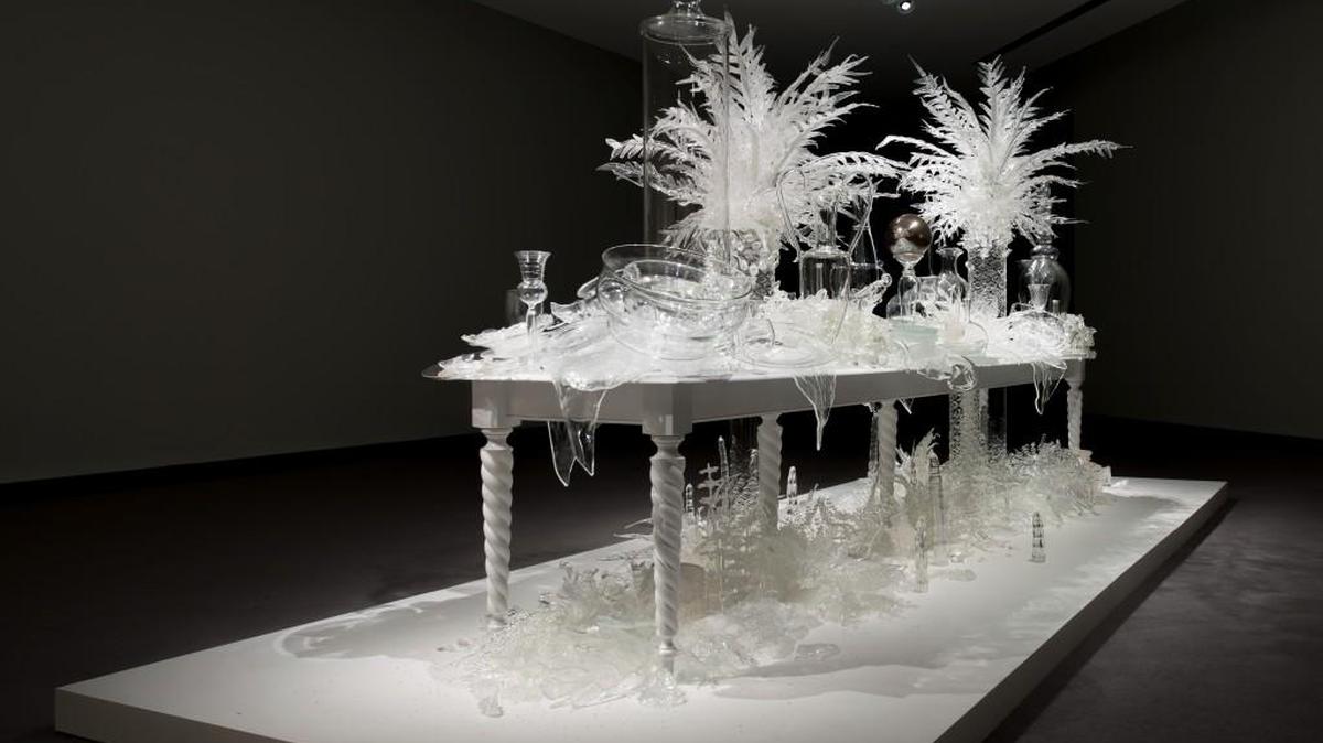 Glass art by Beth Lipman is on display at the Wichita Art Museum’s “Ritual and Desire” exhibit.