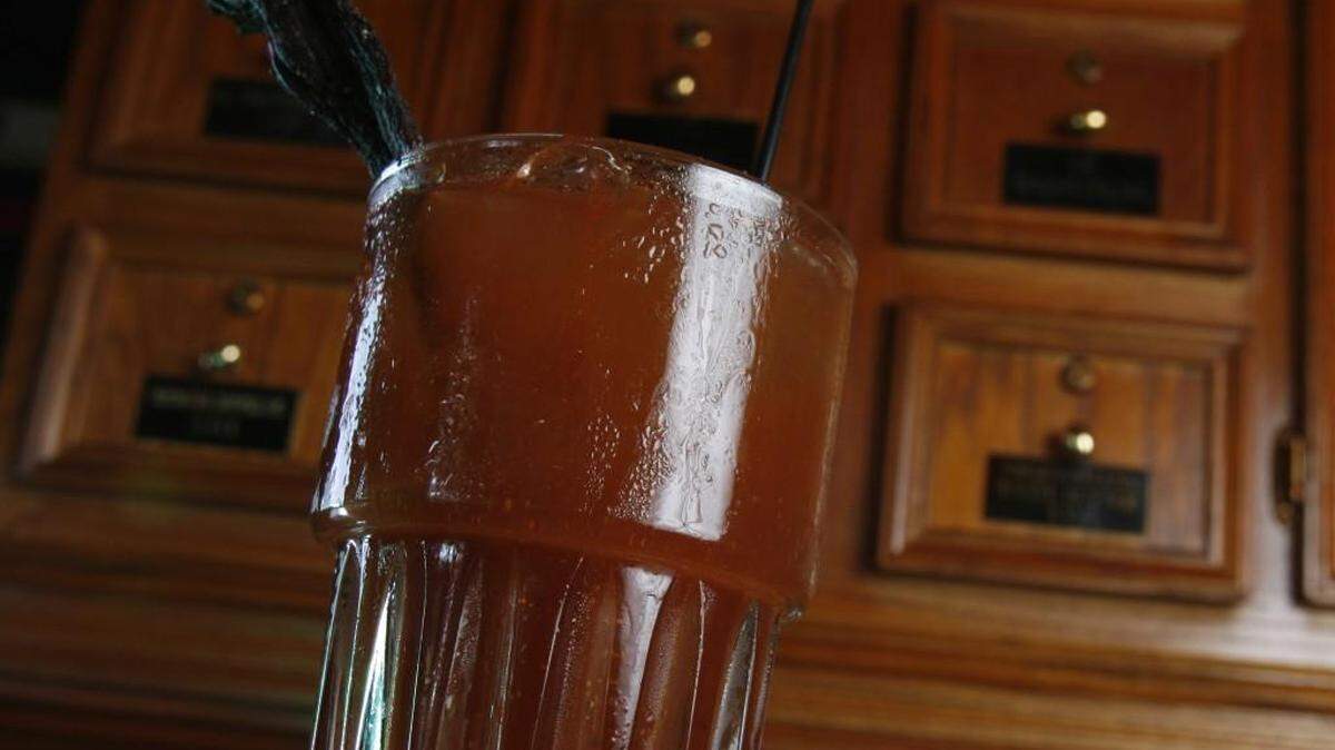 A bloody Mary from Mort’s Martini & Cigar Bar, one of the bars that will be open on Thanksgiving this year.