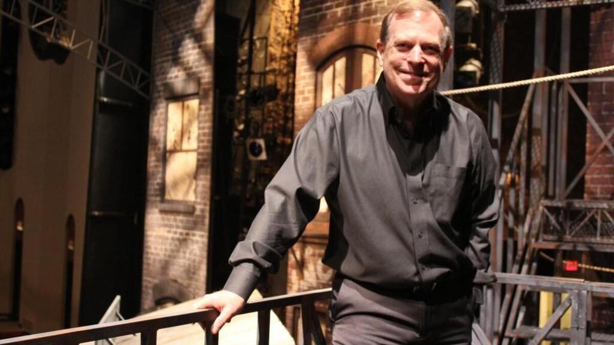 Music Theatre Wichita’s producing artistic director Wayne Bryan on the set of “Newsies.”