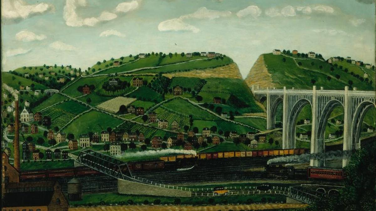 John Kane’s 1932 oil on canvas, “Turtle Creek Valley, No. 2,” was chosen by Bill Rutherford.