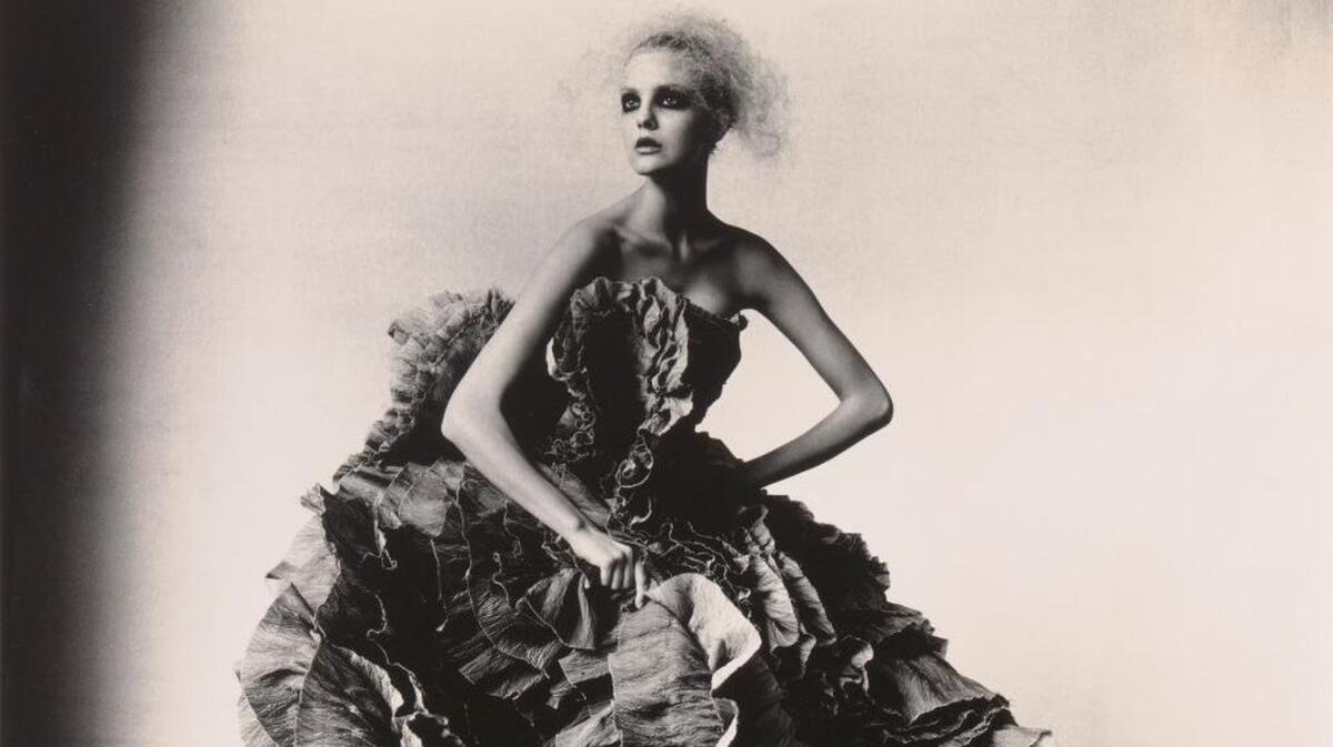 “Ball Dress by Olivier Theyskens for Nina Ricci,” a 2007 gelatin silver print by Irving Penn for Vogue. Smithsonian American Art Museum, Gift of the Irving Penn Foundation.