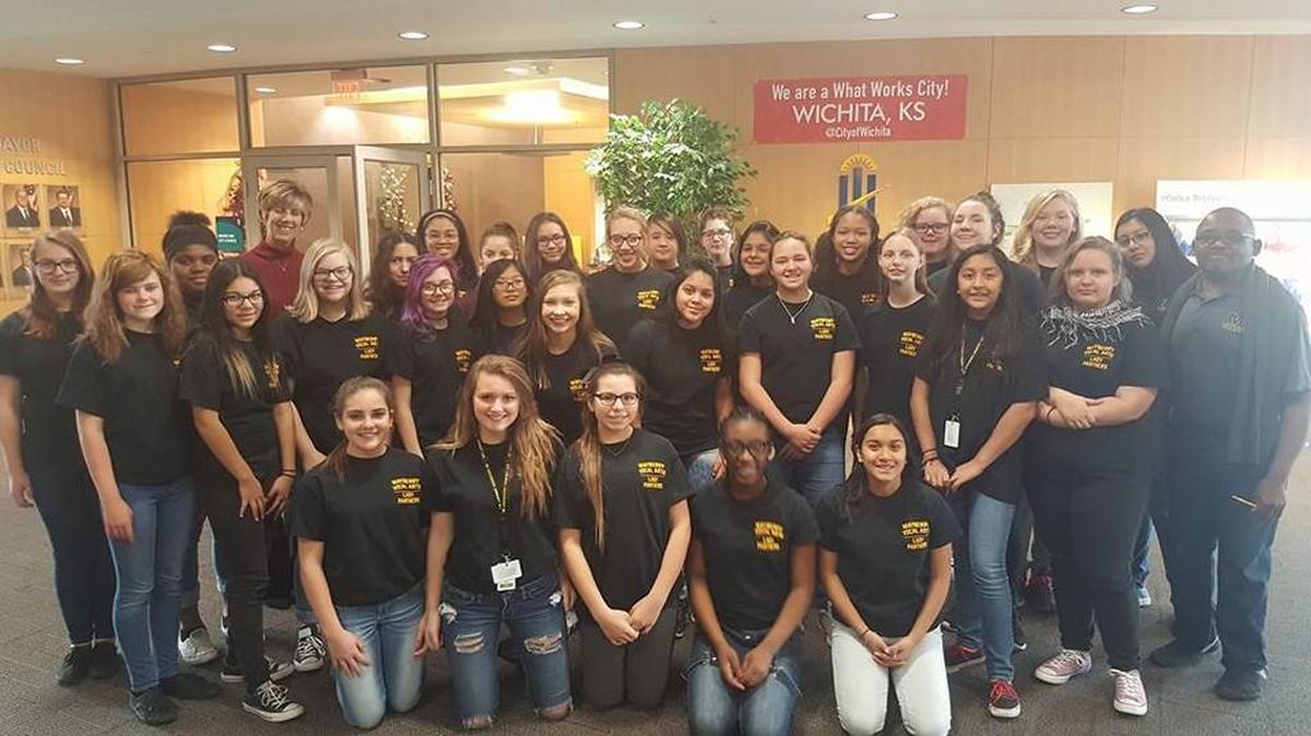 Mayberry Cultural and Fine Arts Magnet Middle School’s Lady Panthers performed Christmas carols at City Hall last month.