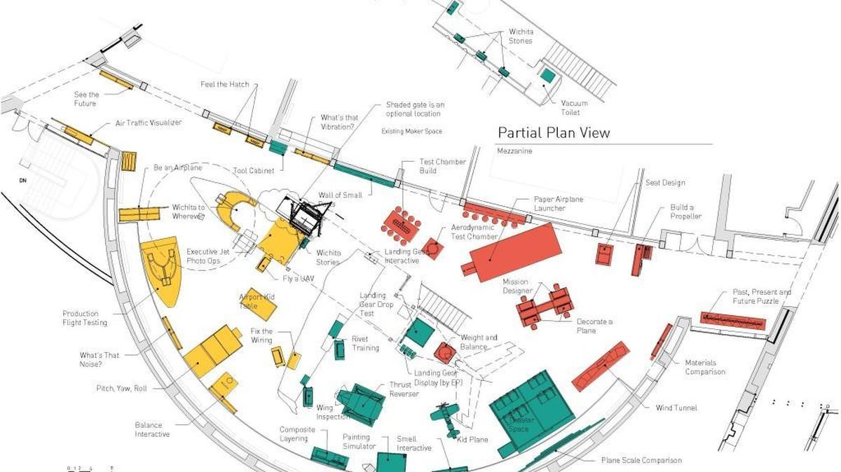 The floor plan for “Design, Build, Fly.”