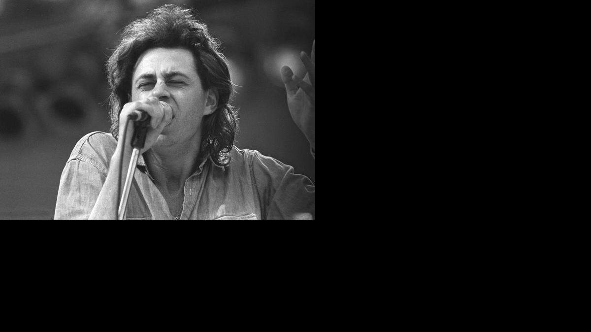 
On Oct. 23, 1984, BBC Television reported on the famine in Ethiopia; the story, which shocked viewers, prompted rock star Bob Geldof to organize Band Aid, a group of celebrities who recorded the song “Do They Know It’s Christmas?” for charity. Geldof, shown here performing at Live Aid in July 1985 in London, told the BBC of a “repugnance’’ at the return of mass starvationto Ethiopia. 
