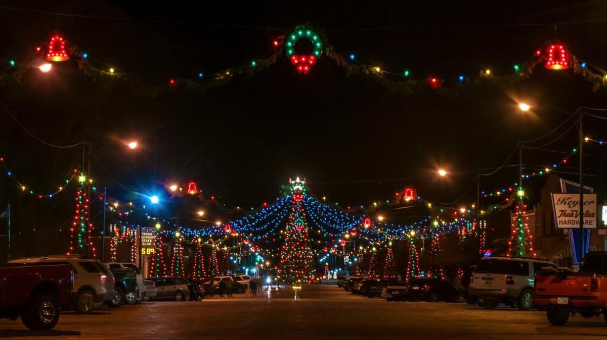 Christmas City – a view of dowtown WaKeeney.