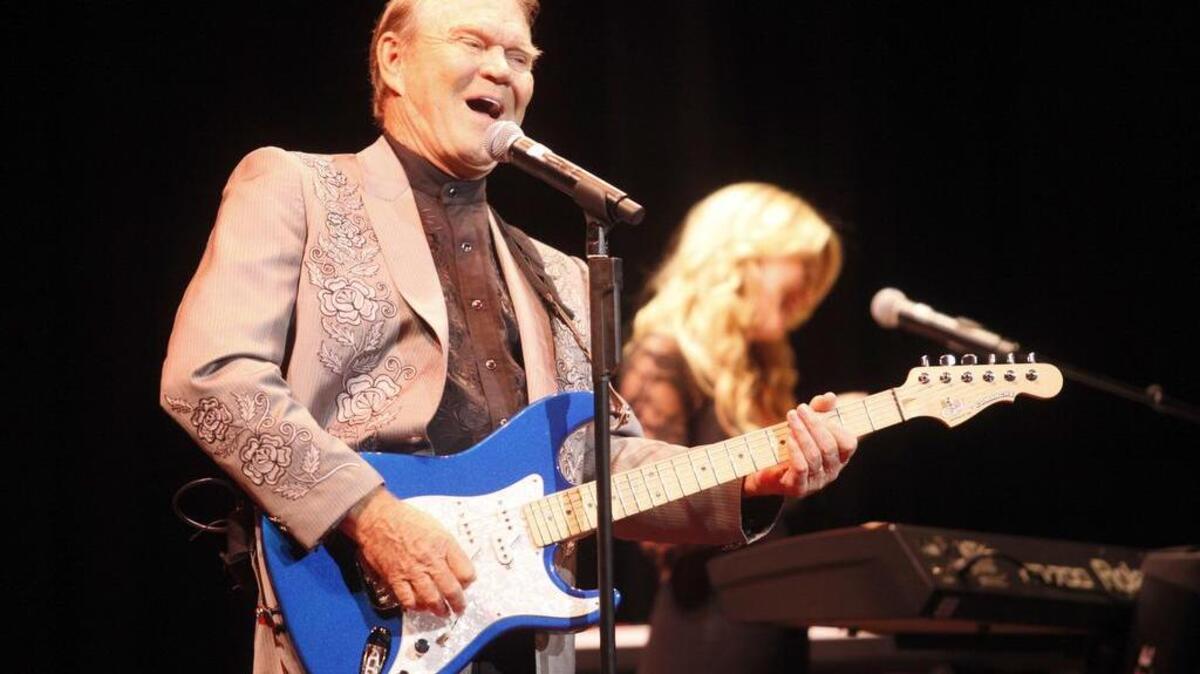 Country music star Glen Campbell at the Orpheum Theatre in 2012, performing his last show in Wichita