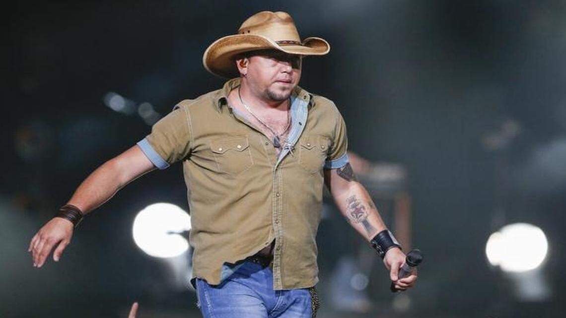 
Jason Aldean performs for the crowd at the Intrust Bank Arena Thursday night. 
