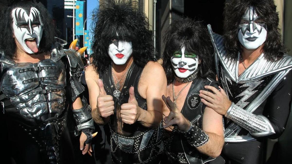 Gene Simmons, Paul Stanley, Eric Singer, Tommy Thayer of KISS in 2012.