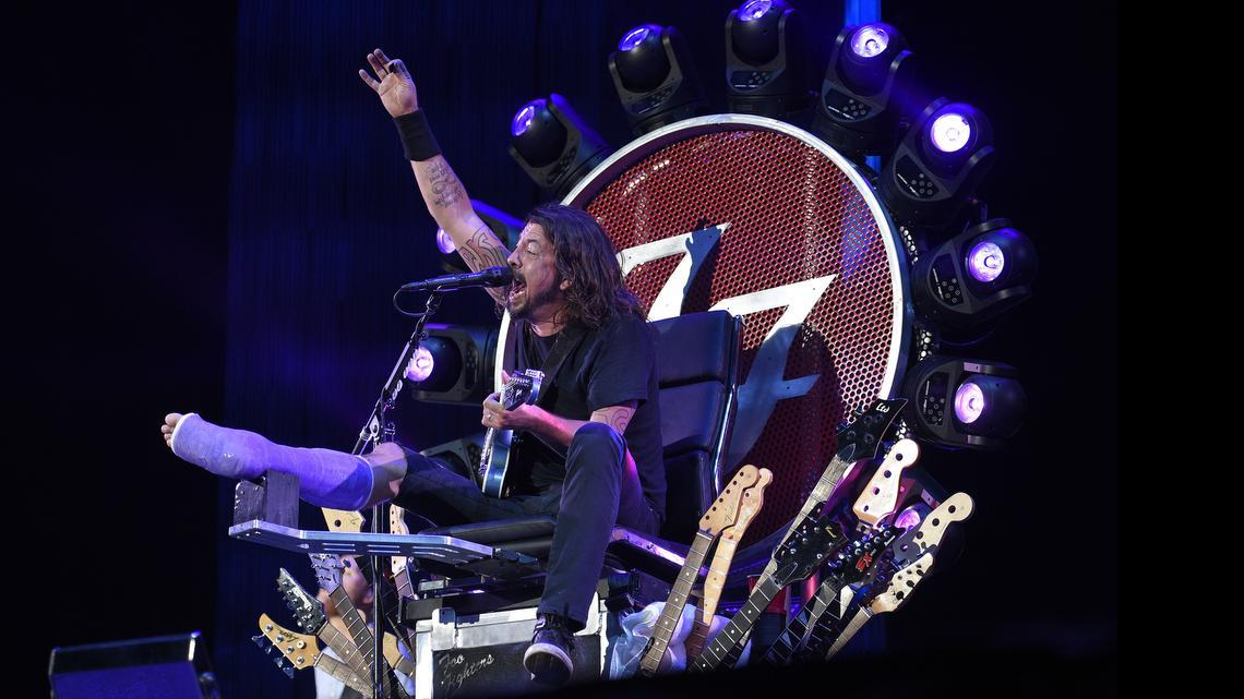 
The Foo Fighters' Dave Grohl performs at RFK Stadium on Saturday, July 4, 2015, in Washington. (
