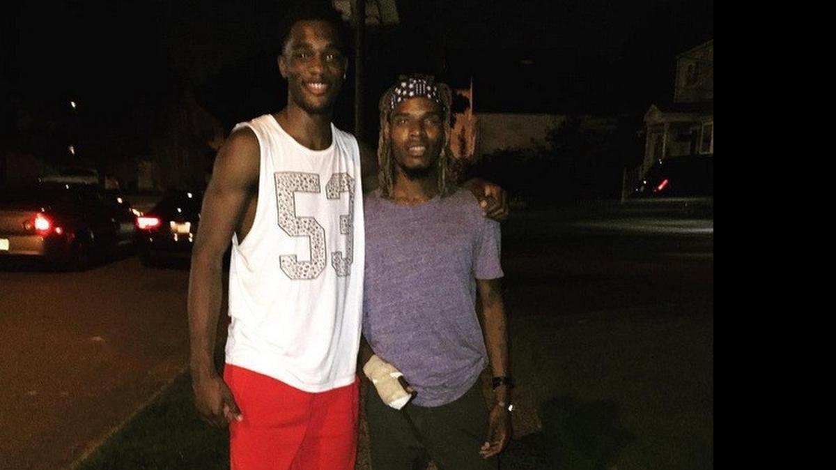
Wichita State freshman Markis McDuffie, left, with rapper Fetty Wap.
