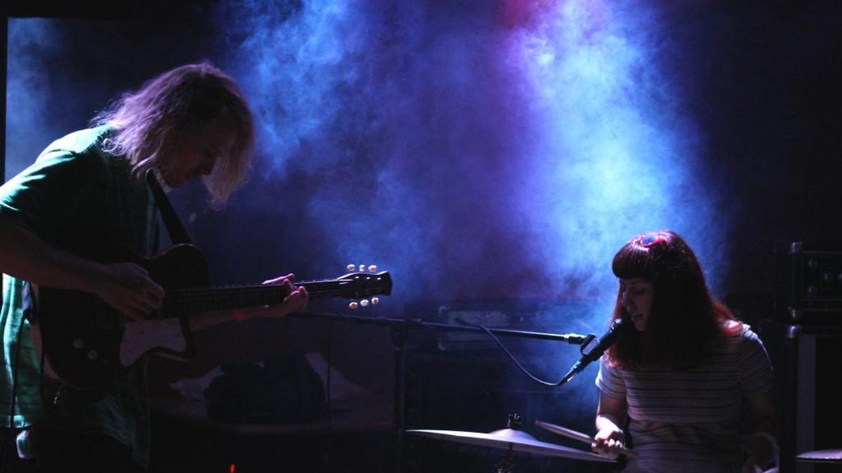 
Members of the Daddyo’s, a Tulsa-based “grunge sunshine pop” band, play at ICT Fest on Saturday.
