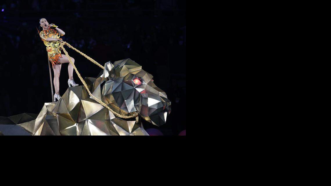 
Katy Perry performs during the Super Bowl XLIX half-time show on February 1, 2015 at the University of Phoenix Stadium in Glendale, Ariz. (Francis Specker/Landov/TNS) 
