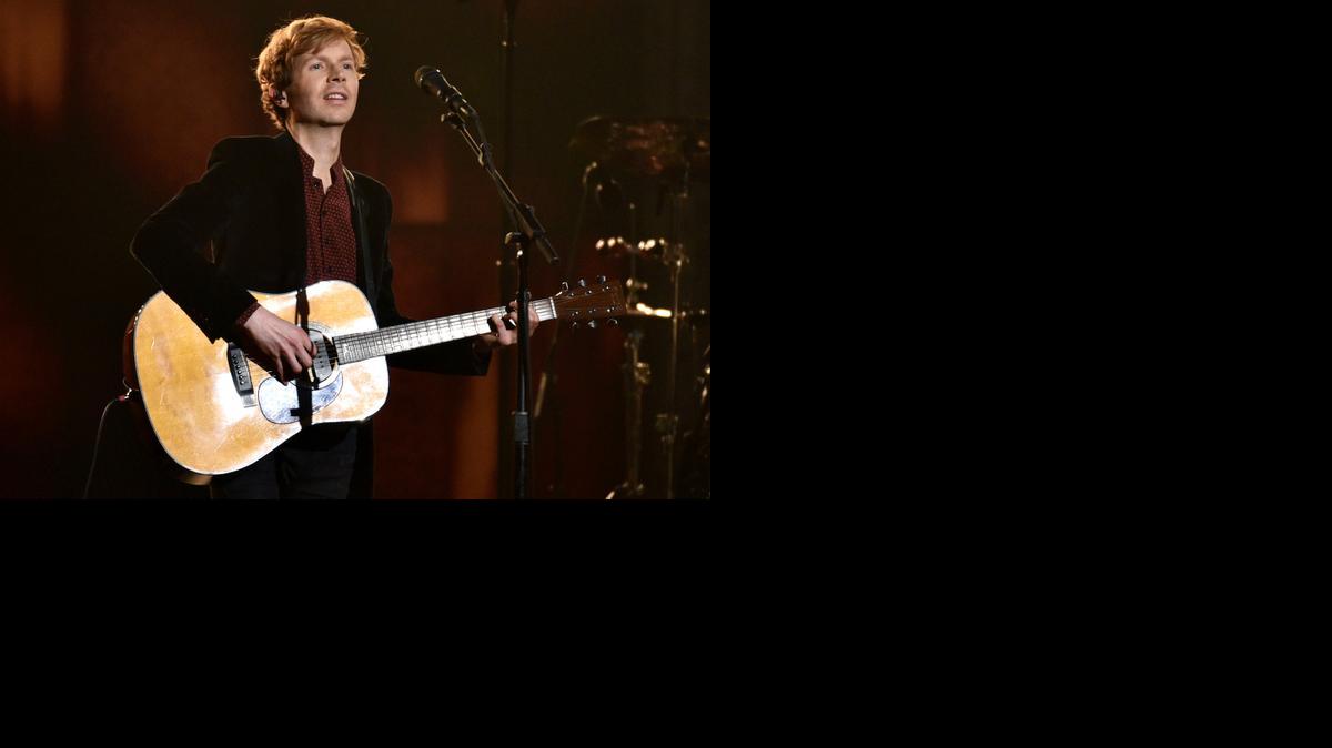 
Beck performs Sunday at the 57th annual Grammy Awards, where he took home album of the year for “Morning Phase.” 
