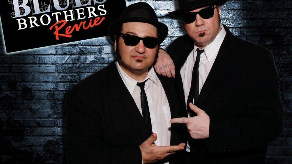 Wayne Catania is Jake, left, and Kieron Lafferty is Elwood in the Official Blues Brothers Revue.