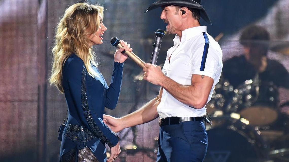 Faith Hill and husband Tim McGraw perform at Intrust Bank Arena on Thursday.
