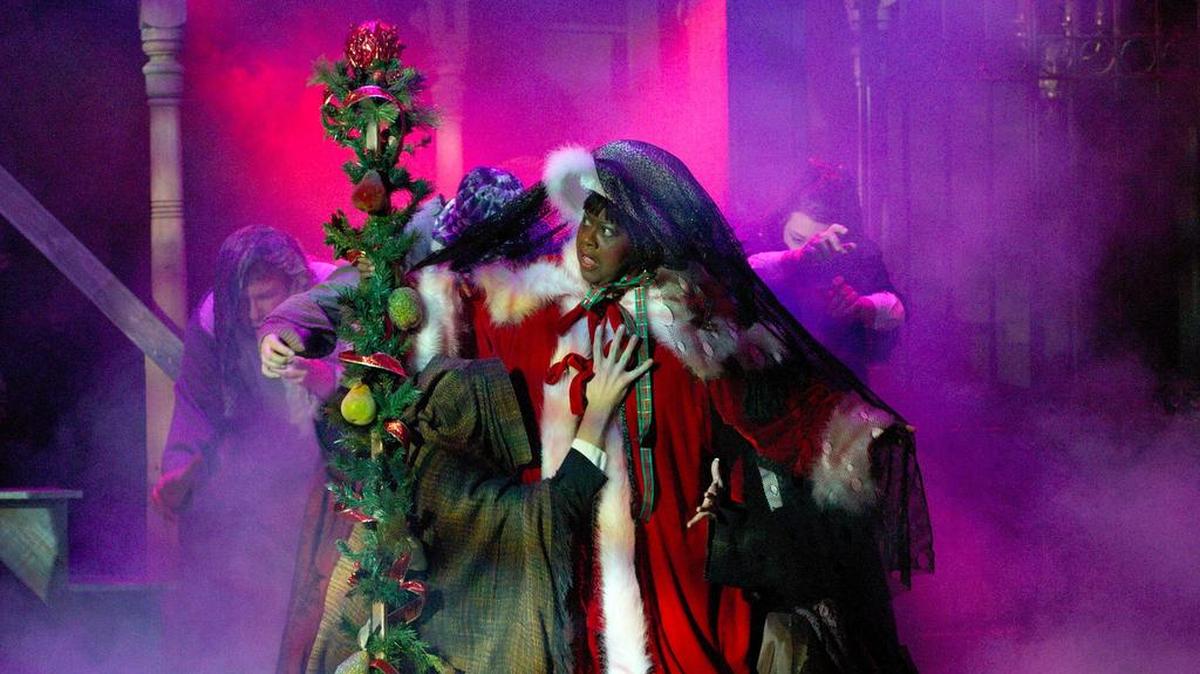 Karla Burns is the Ghost of Christmas in the Forum Theatre Company’s “A Christmas Carol.”