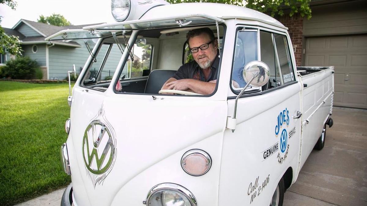 Kelly Harper will have two Volkswagens in the Bug-O-Rama car show Saturday at Sedgwick County Park — a 1965 pickup, above, and a 1969 camper.