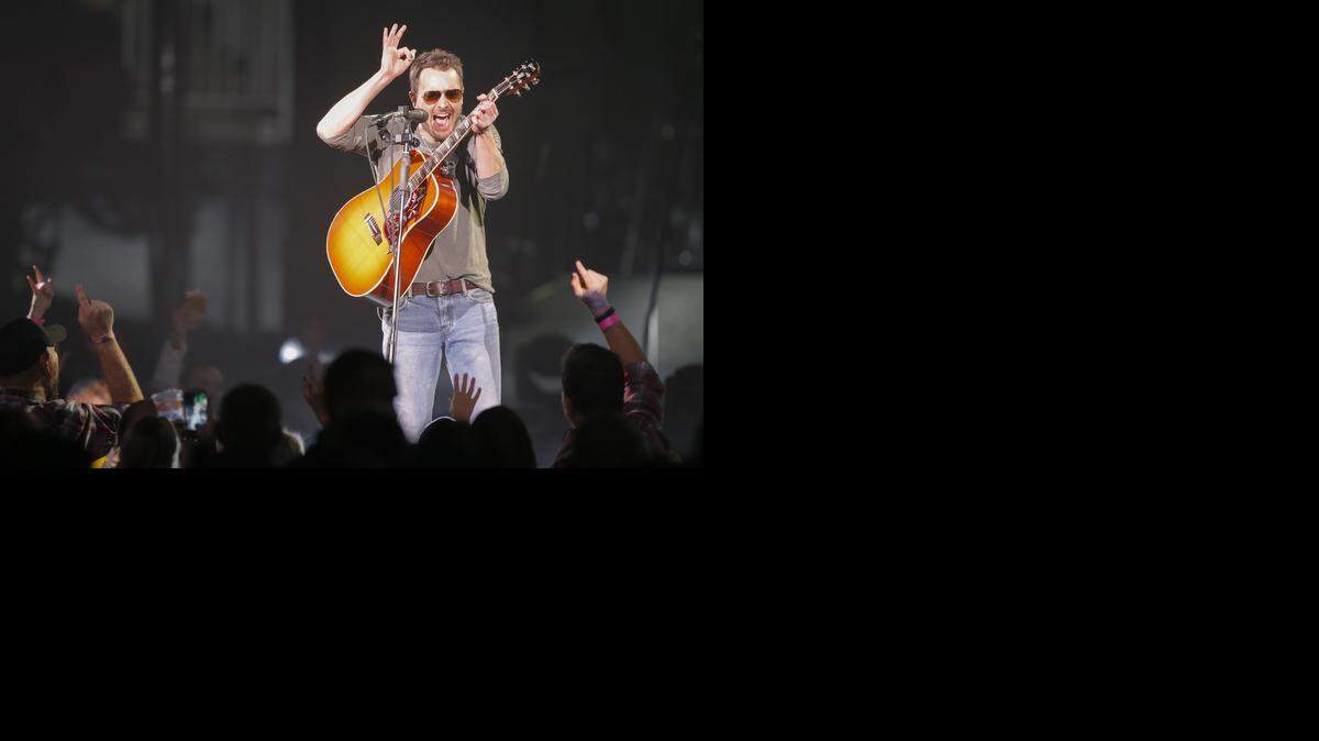 
Country star Eric Church performs for 9,500 fans at Intrust Bank Arena on Thursday night.
