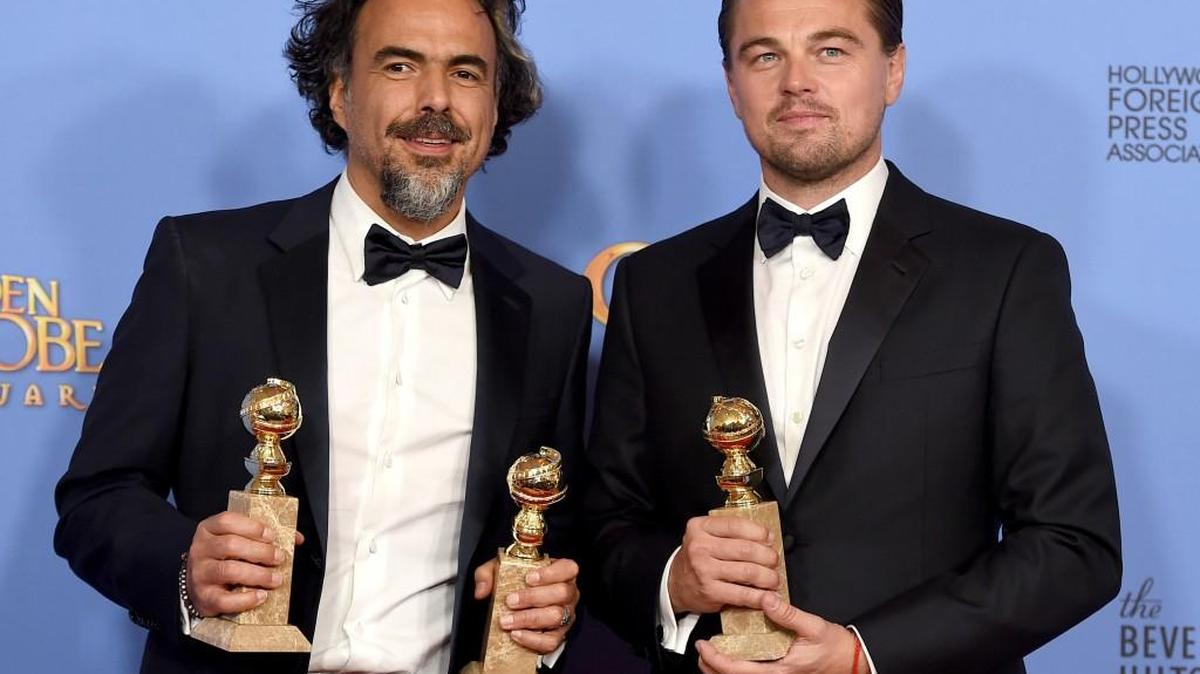 Best picture “The Revenant” also earned Golden Globes for director Alejandro Gonzalez Inarritu, left, and star Leonardo DiCaprio.