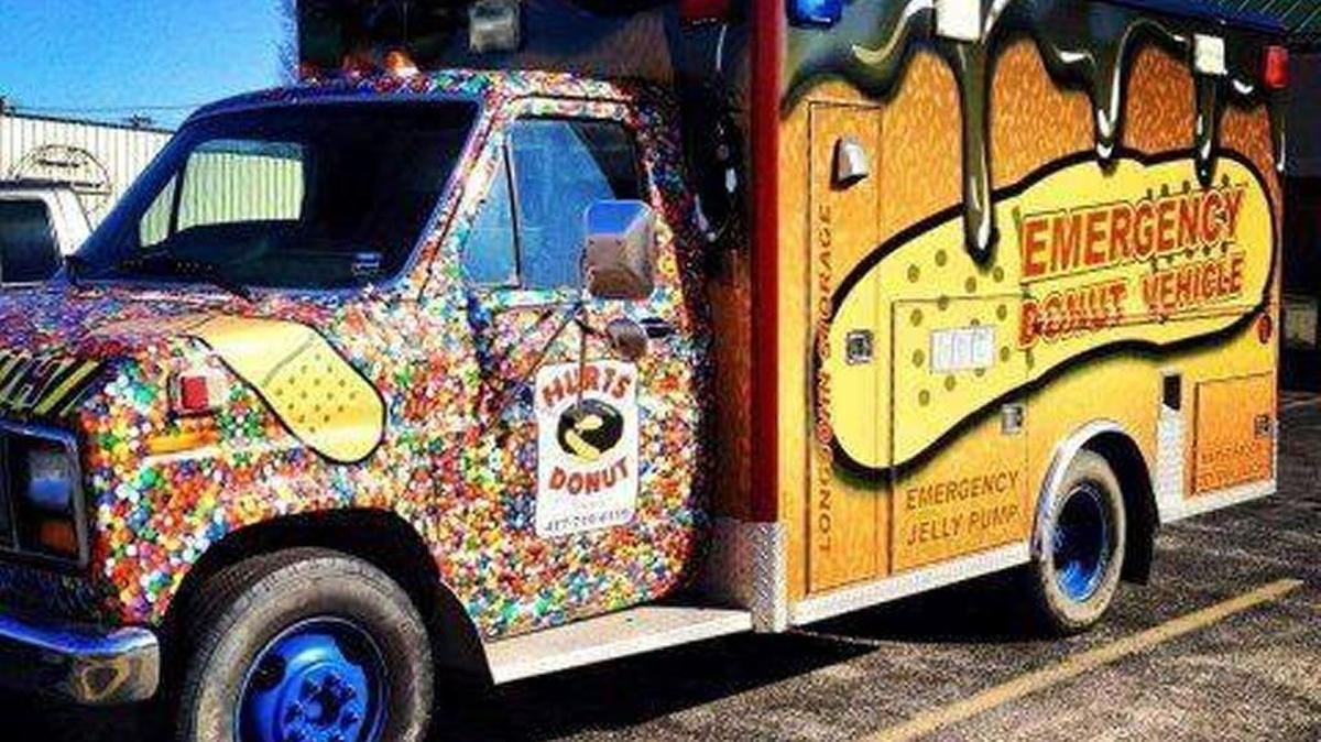 Wichita’s Hurts Donut had its ambulance delivery truck in Salina on Thursday morning when a rival doughnut shop owner rolled into a crowd with his car, according to Salina police. No one was injured.
