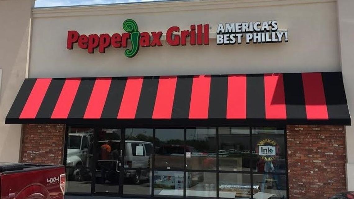 PepperJax Grill’s sign is up, but it’s going to need more time to open.