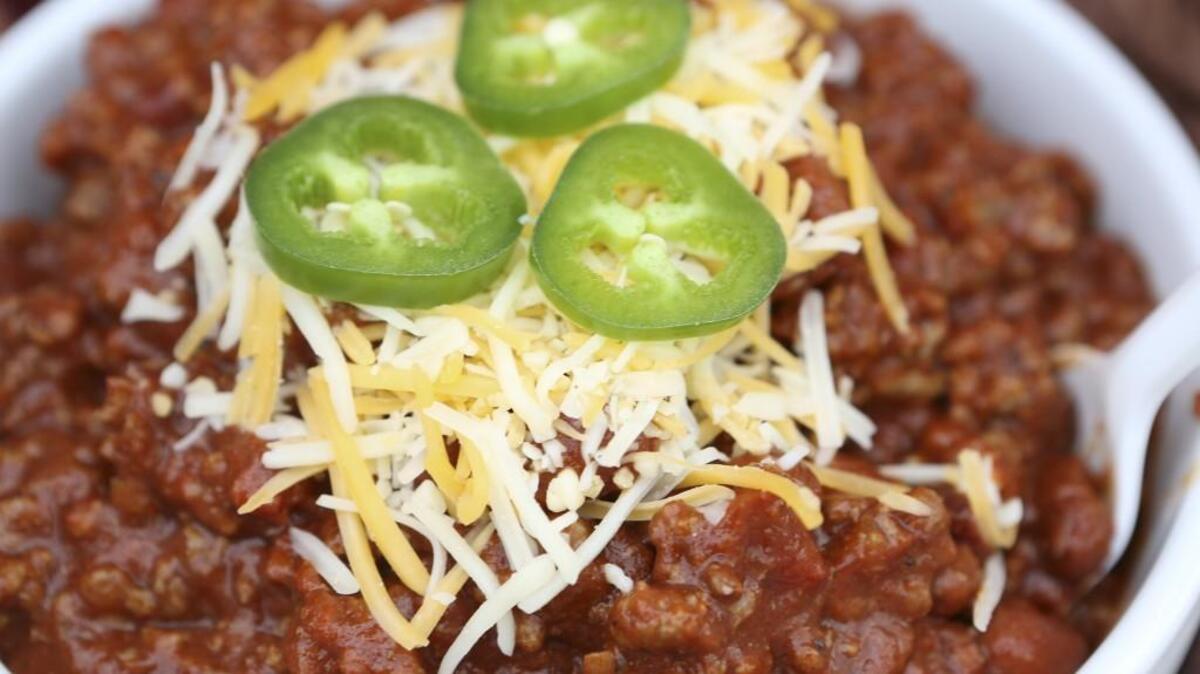A bowl of Wichita Wagonmasters chili.