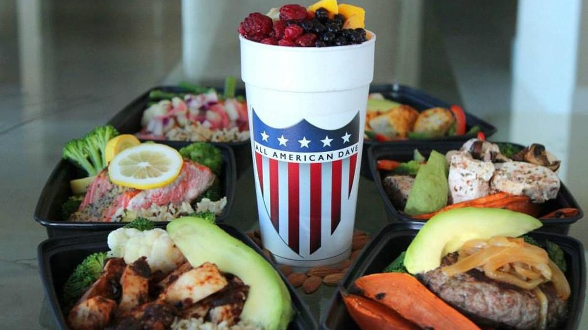 A sampling of the healthy food served by All American Dave, the new restaurant inside the east-side Genesis Health Club