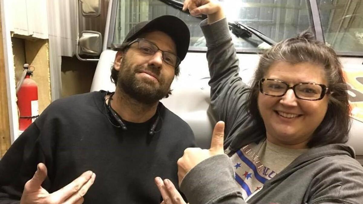 B.S. Sandwich Press co-owner Jodi Buchanan, right, is thankful this week for her mechanic, Tony Wilson, and for the fellow food truckers who raised money for the replacement of her truck’s engine.