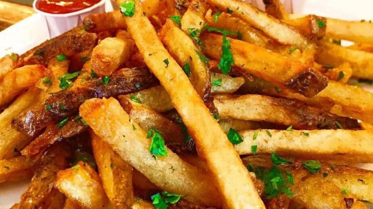 The french fries from Dempsey’s Burger Pub.