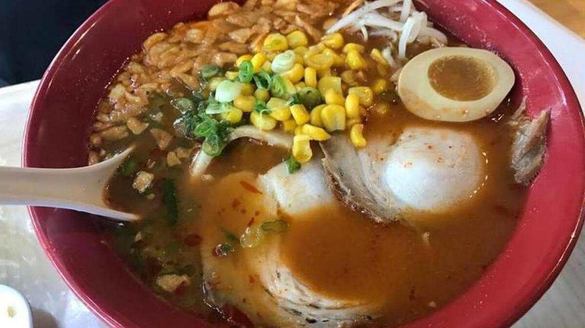 Spicy garlic ramen from Yokohama Ramen Joint