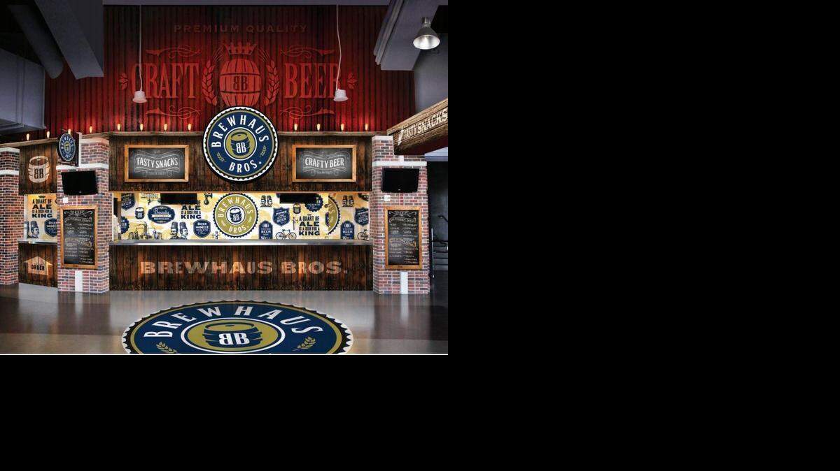 
A rendering of what the new Brewhaus Bros. will look like on the top concourse of Intrust Bank Arena.
