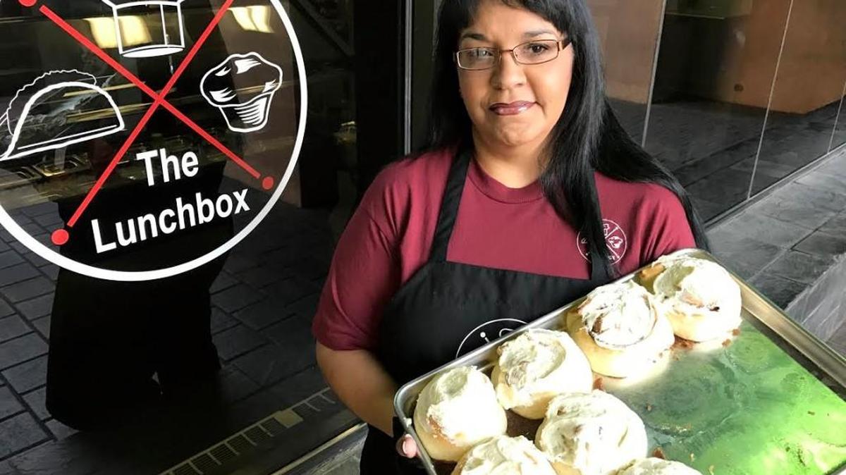 Raquel Ramirez makes cinnamon rolls every Friday at her tiny cafe, The Lunchbox.