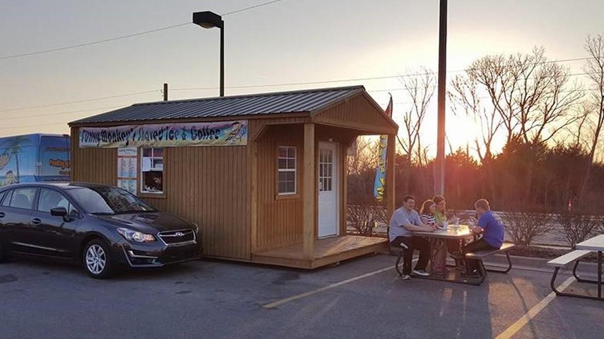 Funky Monkeys Shaved Ice & Coffee will sell hot and cold treats yearround in front of the Home Dept at Woodlawn and K-96.