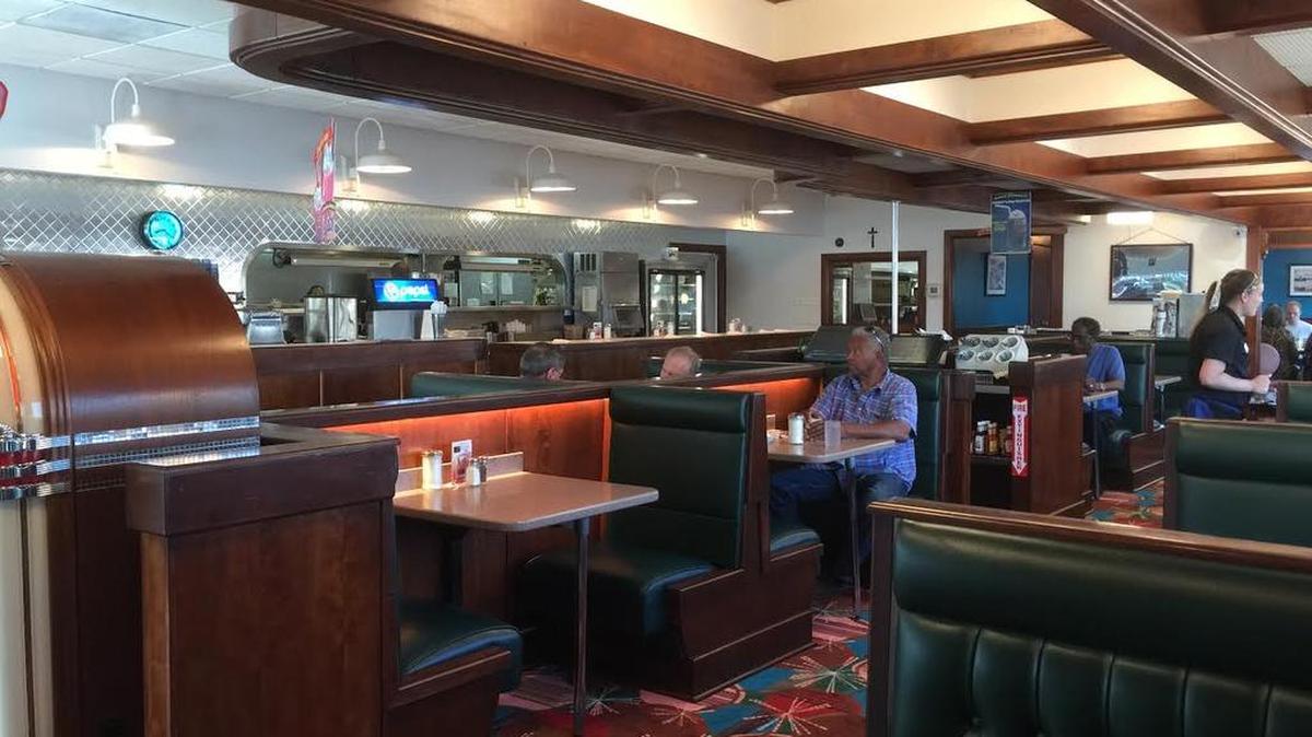 Look at that fancy new carpet. Jimmie’s Diner on Rock Road is back in business.