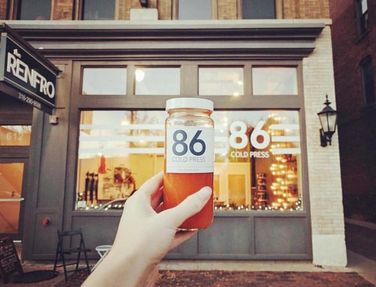86 Cold Press serves colorful cold-press juices made with fresh fruits and vegetables.