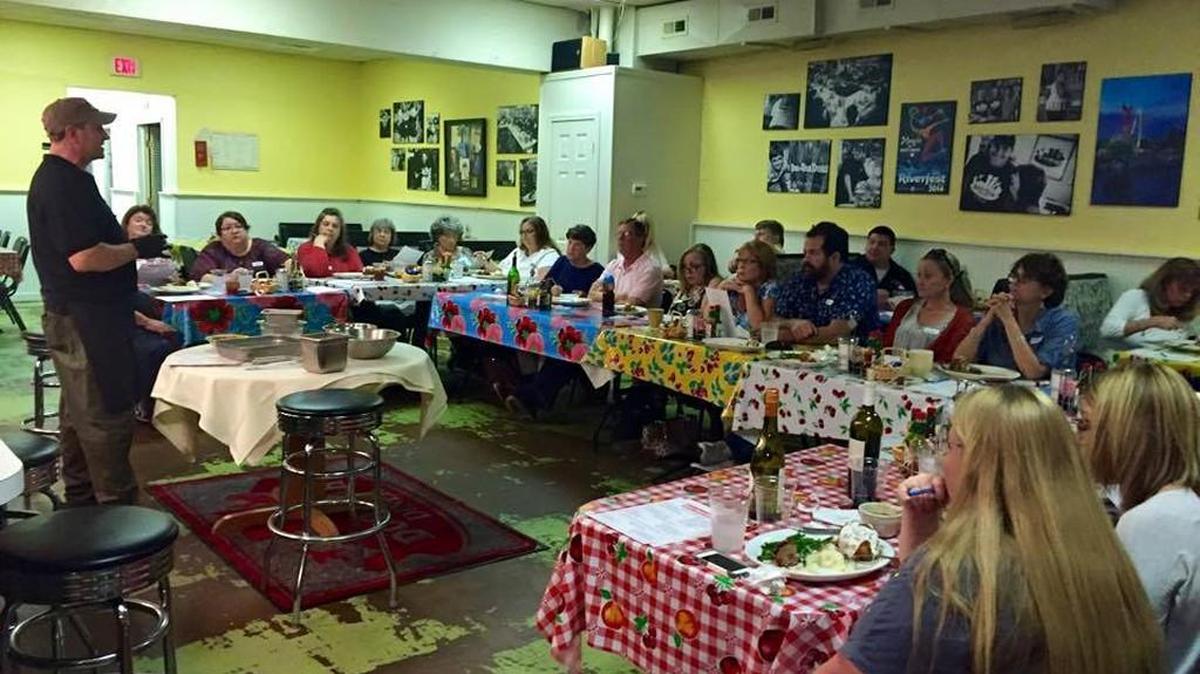 Doo Dah Diner chef Patrick Shibley leads a cooking class in the restaurant.