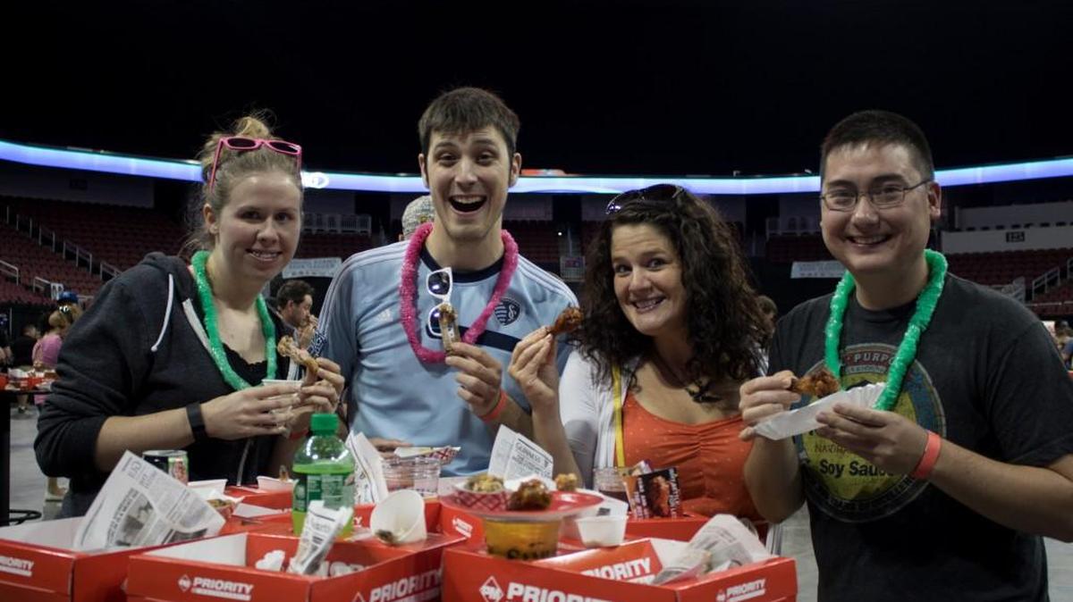 Eating wings makes people happy at Wingapalooza, which happens Saturday at Intrust Bank Arena.