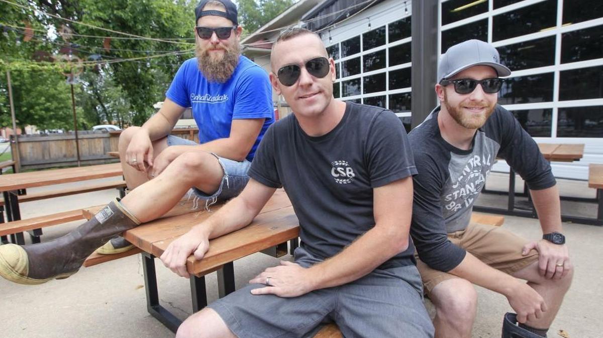 Central Standard Brewering owners, from left, Nathan Jackel, Andy Boyd and Ian Crane will be celebrating the brewery’s one-year anniversary on Saturday.