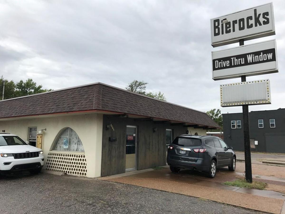M&M Bierock is a drive-through bierock restaurant at 2065 E. Central in Wichita.