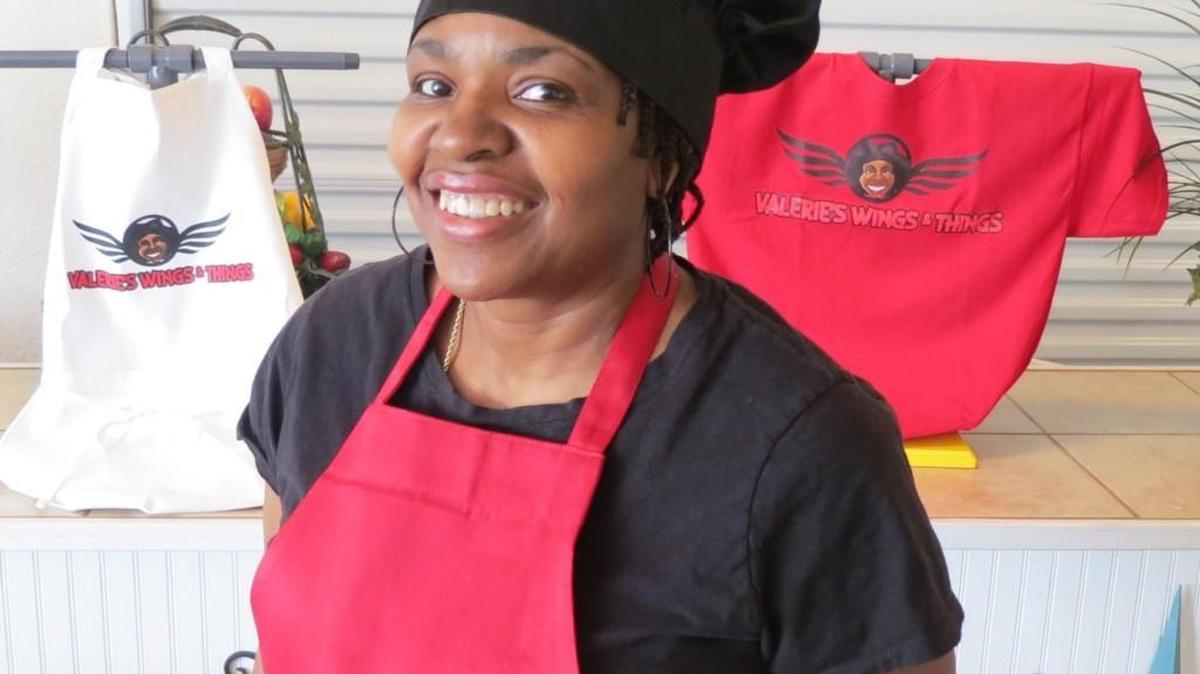 Valerie Mitchell, who started Wings & Things with nephew and NFL star Kamerion Wimbley, now has her own place – Valerie’s Wings & Things.