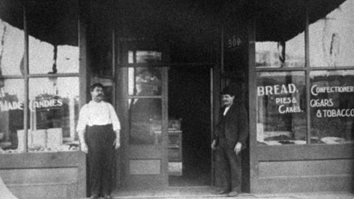 Edward and Peter Cero at Cero's first location on east Douglas, which opened in 1885.