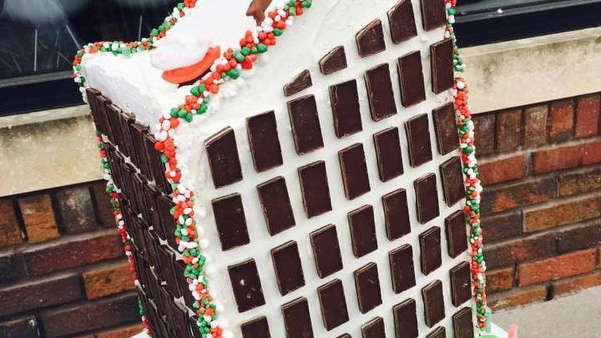 One of Milkfloat’s bakers created this 18-inch-tall gingerbread replica of the Epic Center, and it’s been wowing customers.