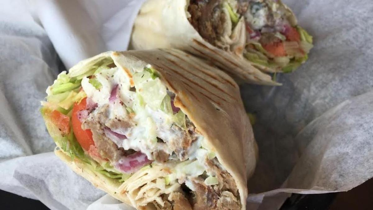 
Tahini’s gyro served wrapped in its saj bread is moist and flavorful, but the sandwich could use more sauce.
