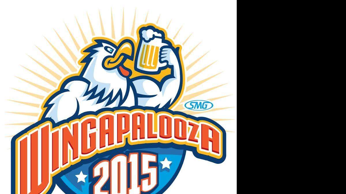 
The logo for the new Wingapalooza event poses the question: Can that chicken drink that beer without his wing?
