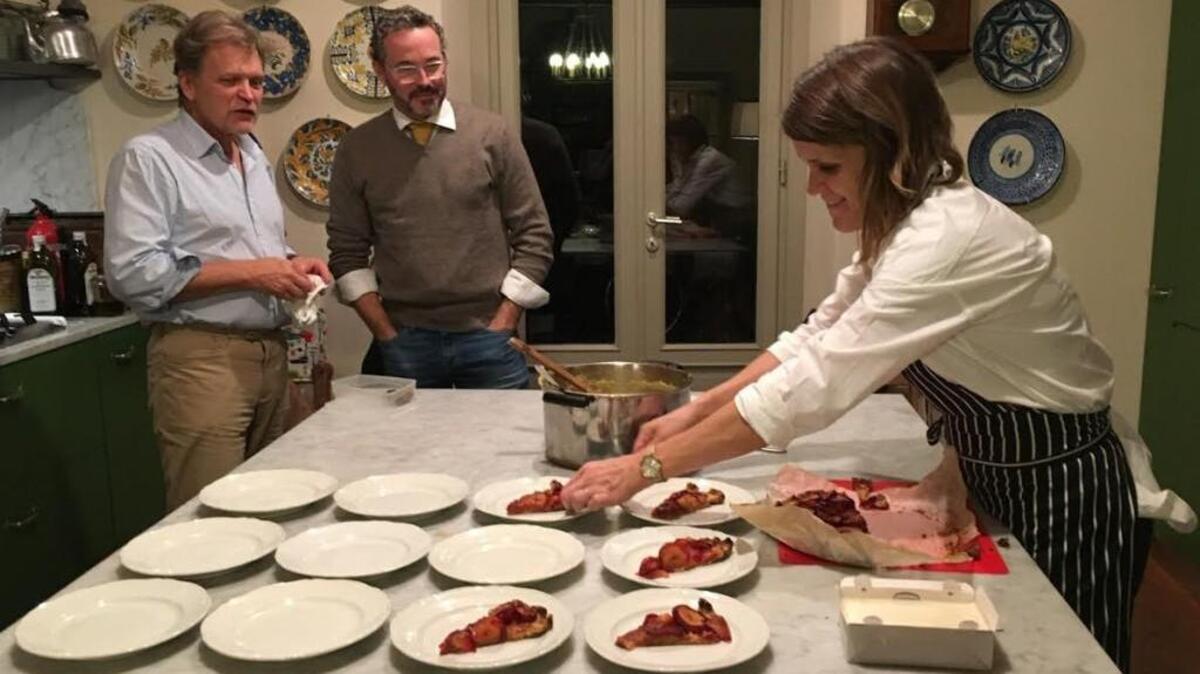 Wichita chef Katharine Elder, right, and wine expert Jamie Stratton, center just returned from a trip to northern Italy, where they worked preparing dinners at an Italian villa.