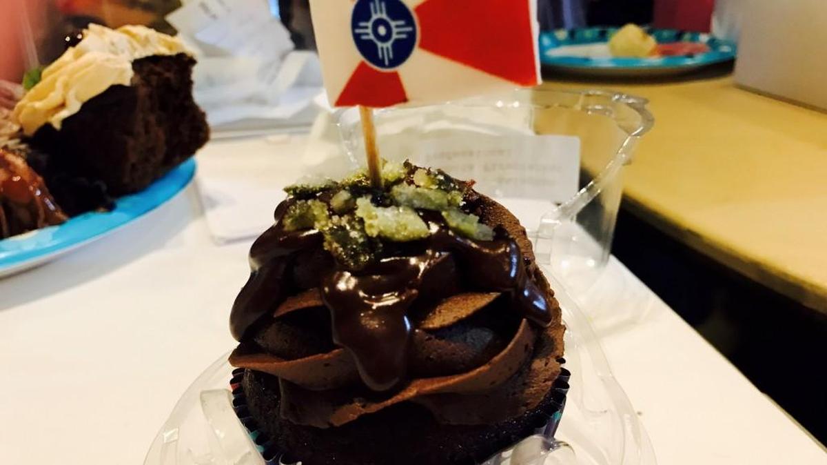 Natalie Cunningham, owner of Natalie’s Sweets & Treats, prepared the winning cupcake at the CityArts Cupcake Challenge. She called it “Wichita Firecracker.”