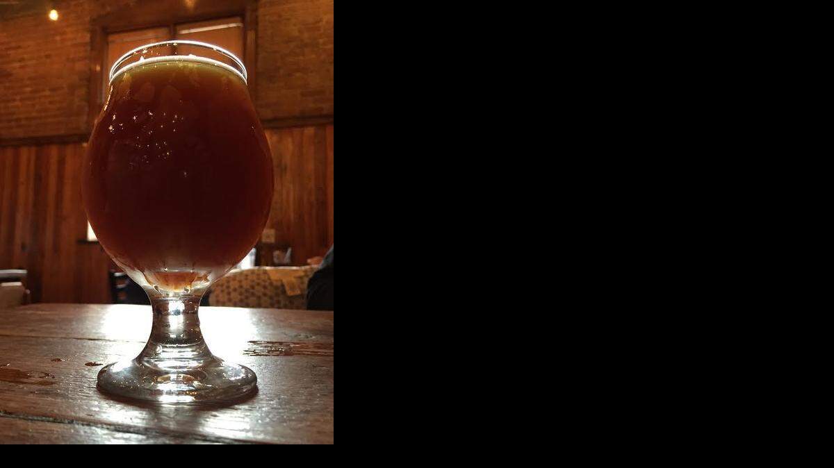 
Thick, sweet and salty: The new Donut Whole Love Affair Belgian brown ale at River City Brewing Company.
