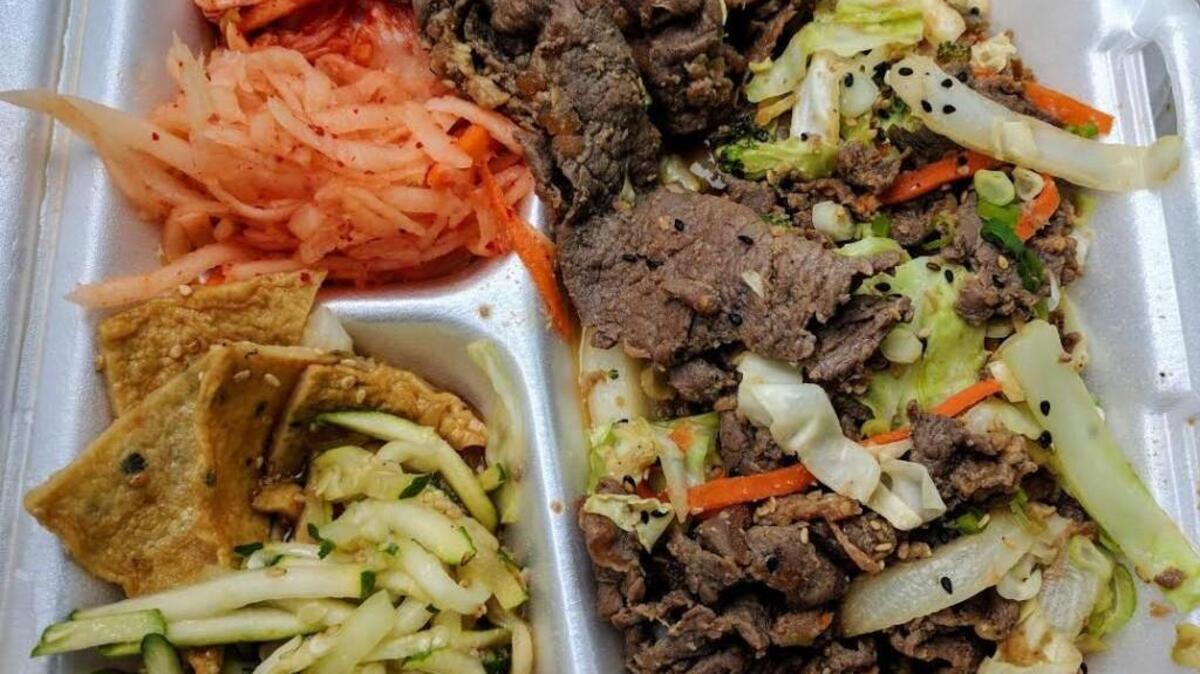 The beef bulgogi at Grace Market is described as “very tender” slices of beef.