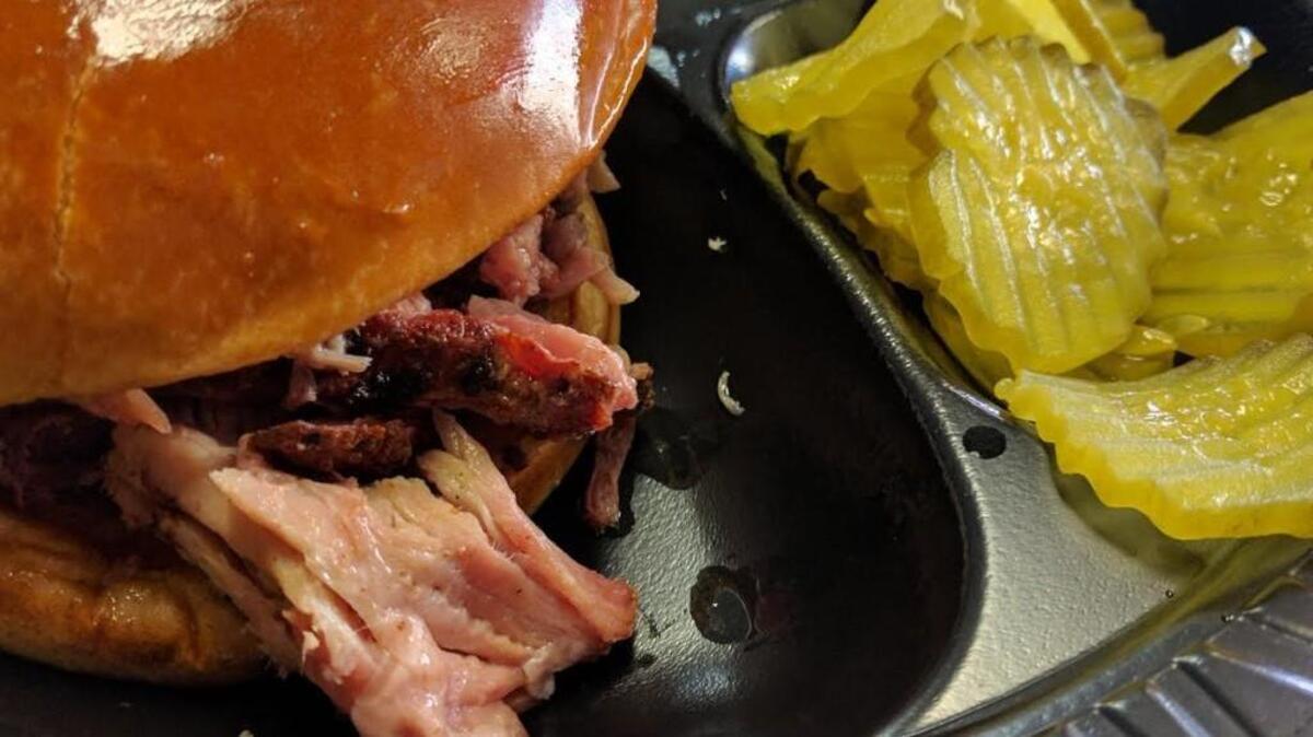 Pig In Pig Out’s pulled pork is so good, it doesn’t even need sauce.